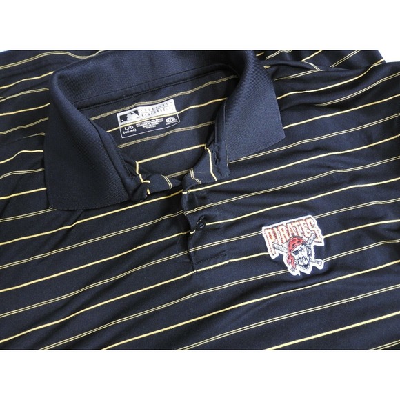 Pittsburg Pirates‎ Polo Shirt Size L MLB Baseball Black Polo Shirt Sz L - Picture 1 of 5